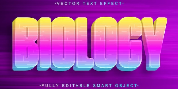 Colorful Biology Vector Fully Editable Smart Object Text Effect