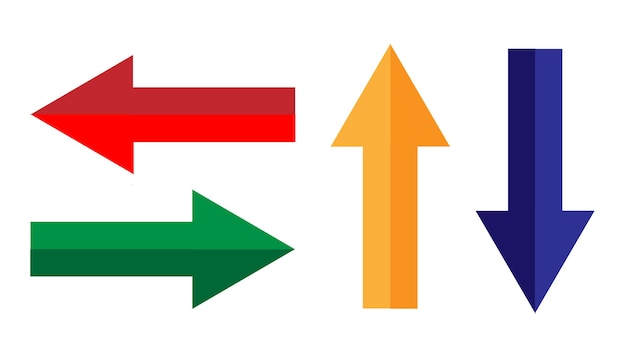 Colorful bold gradient arrow set illustration vector