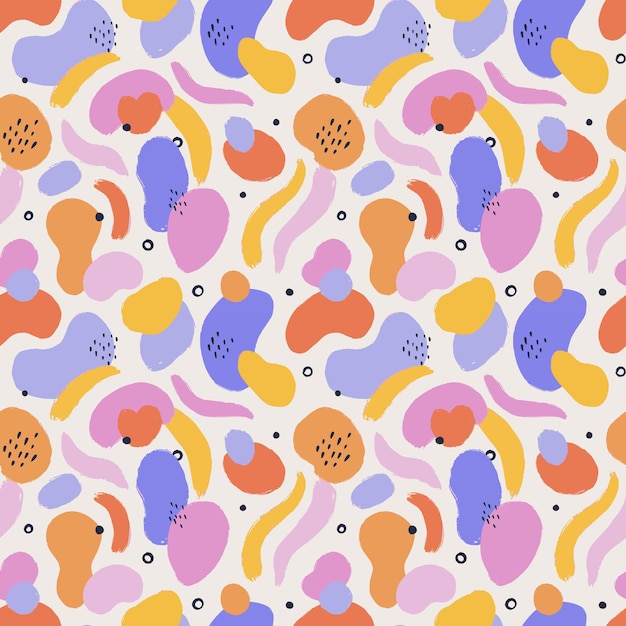 Colorful brush strokes abstract seamless pattern
