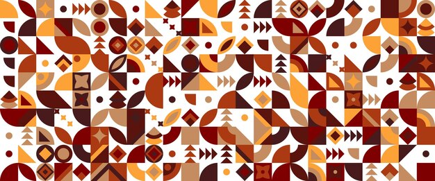 Colorful colourful modern minimalist mid century neo geometric mosaic bauhaus style memphis seamless pattern abstract vector illustration