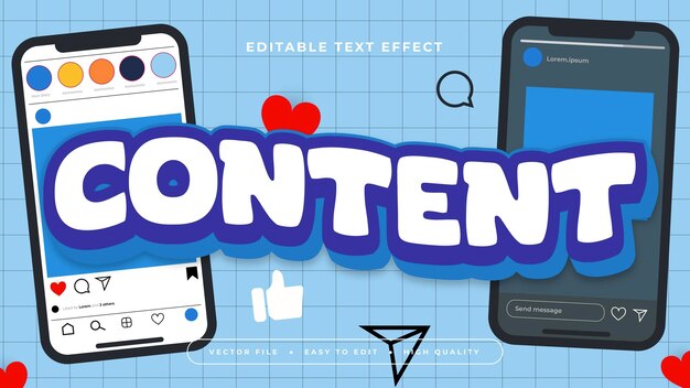 colorful content 3d editable text effect font style