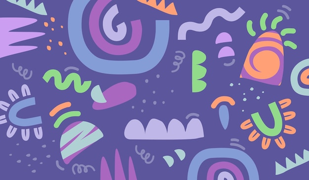 Colorful cute doodle pattern background vector design