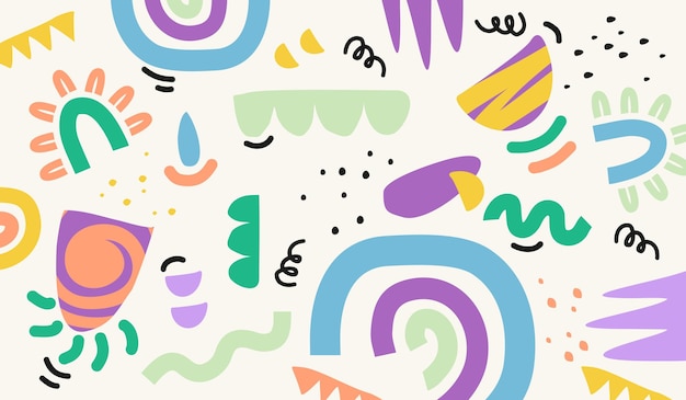 Colorful cute doodle pattern background vector design