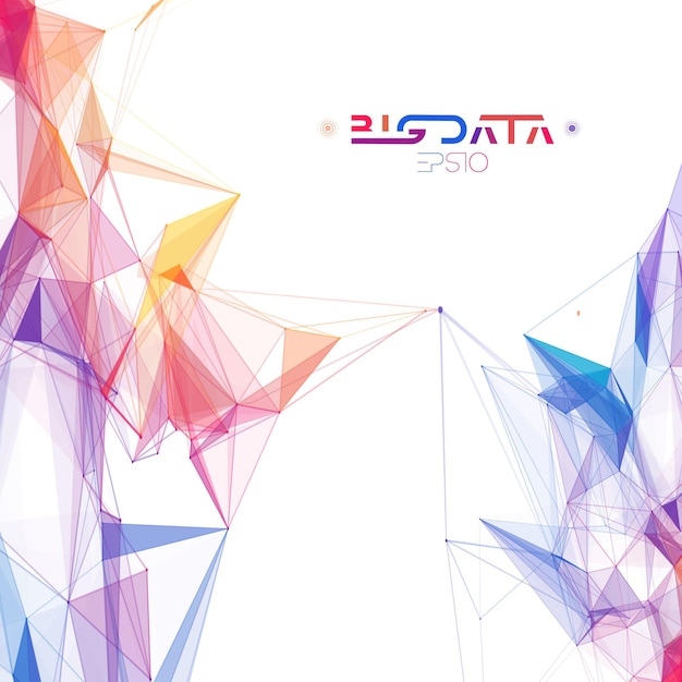 Colorful data abstract infographic. Data sorting color flow. Bigdata abstract plexus vector background.