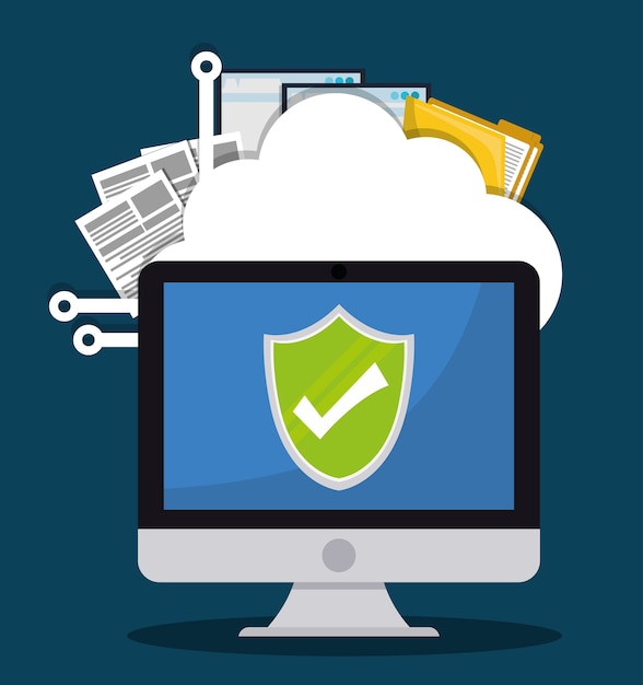 Colorful design of Security System, vector illustration