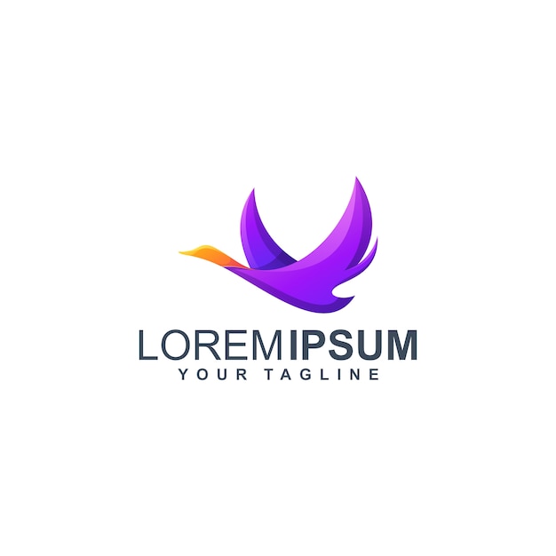 Colorful duck premium logo