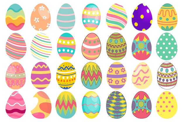 Colorful Easter Eggs Set