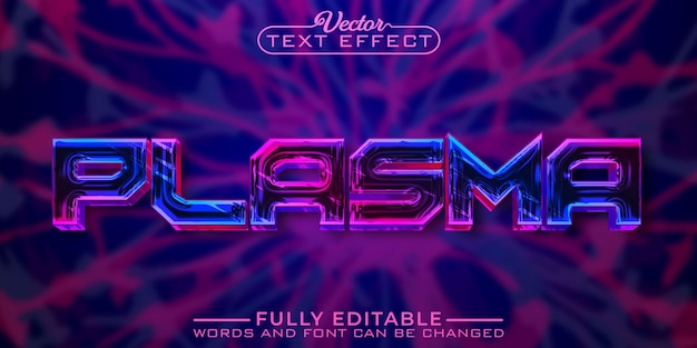 colorful energy plasma vector editable text effect template