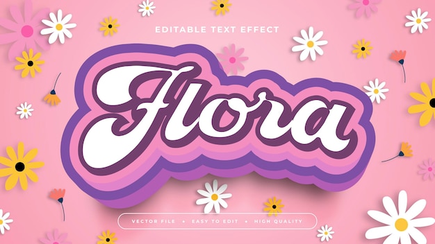 Colorful flora 3d editable text effect font style