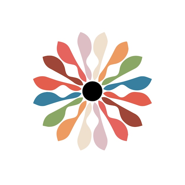 Colorful Flower Icons Vector Silhouettes for Creative Designs