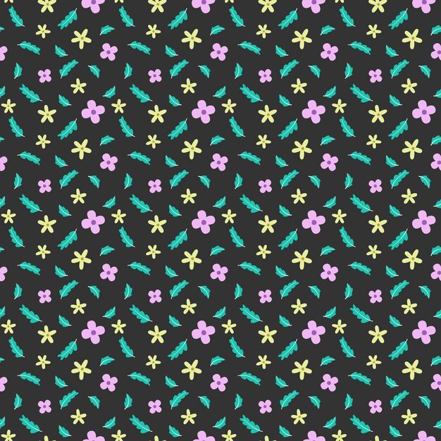 Colorful flowers, leaves and branches background.