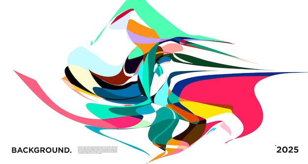 Colorful fluid abstract background for new year 2025