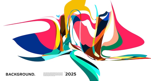 Colorful fluid abstract background for new year 2025
