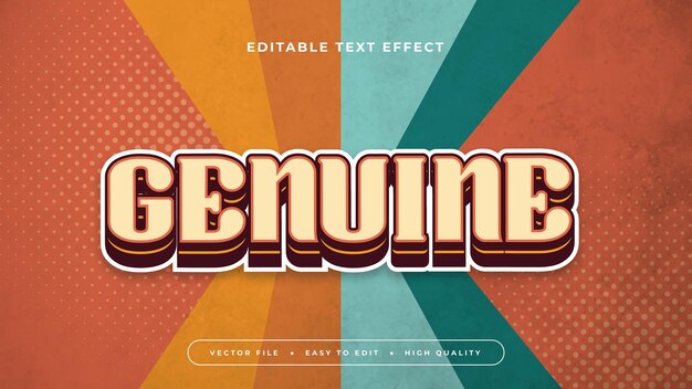 colorful genuine 3d editable text effect font style