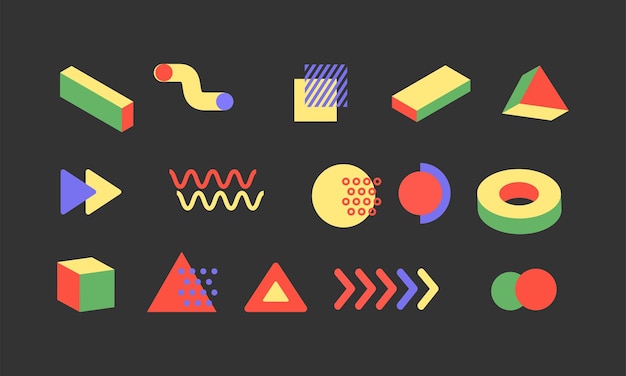 Colorful Geometric Abstract Vector Shapes for Modern Design Elements