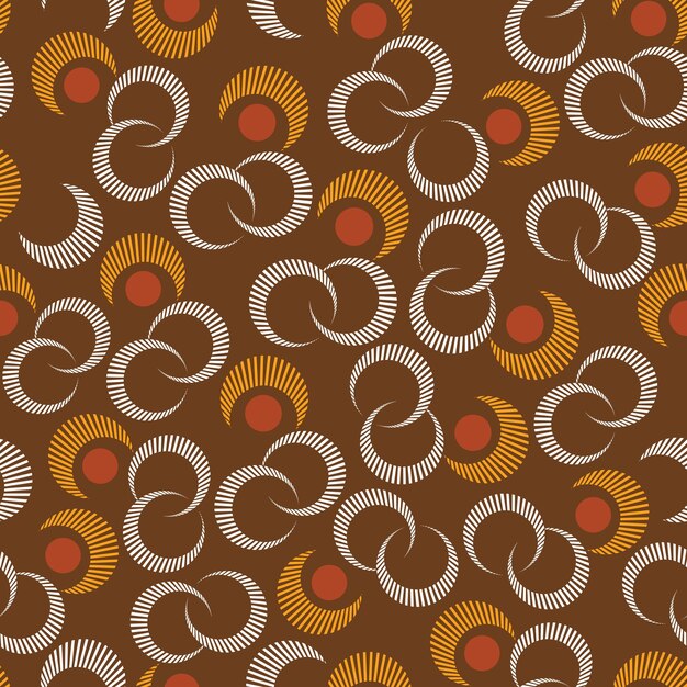 Colorful Geometric Groovy flowers seamless pattern vector illustration hippie aesthetic floral