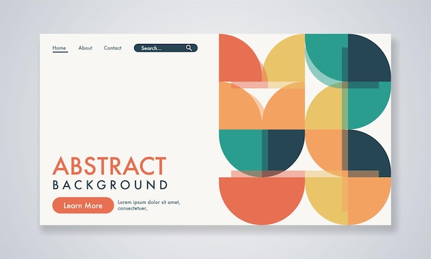 Colorful geometric Modern landing page template