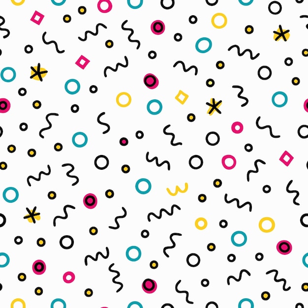 colorful geometric shapes pattern on white background