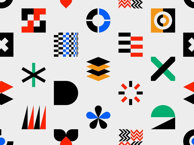 Colorful Geometric Shapes Seamless Pattern