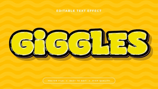 Colorful giggles 3d editable text effect font style