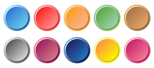 Colorful glossy buttons set for web design