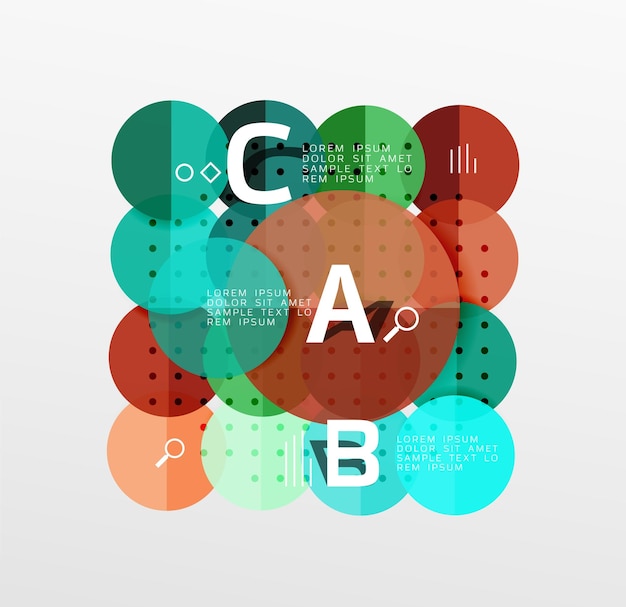 Colorful glossy circle infographics Vector template background for workflow layout diagram number options or web design