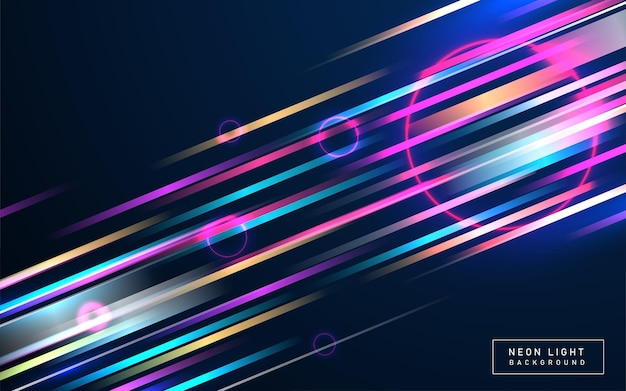 Colorful gradient neon speed light motion lines background