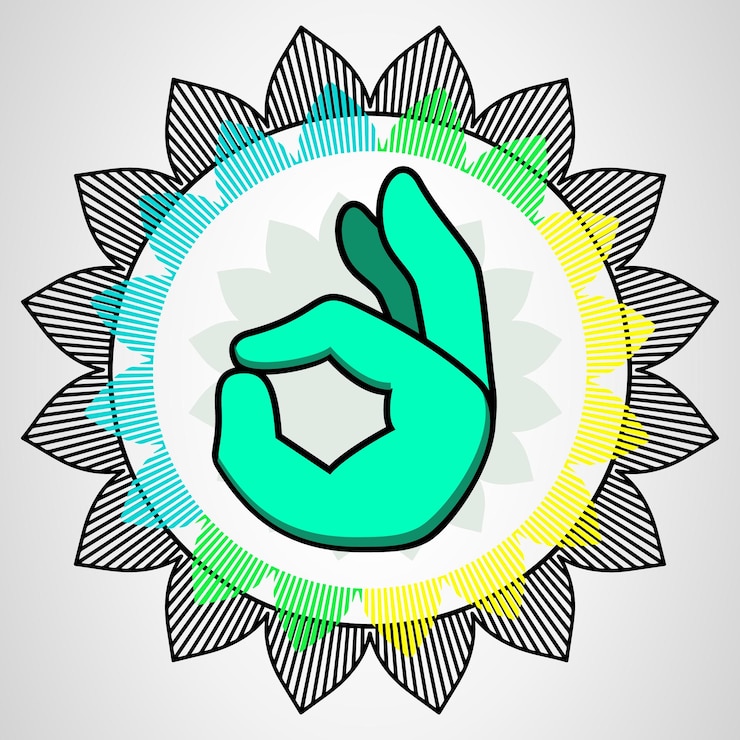 Vektör colorful hand gesture beautiful sign approval sign wow sign nice hand gesture