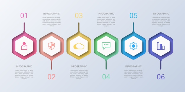 Colorful Hexagon Business Infographic