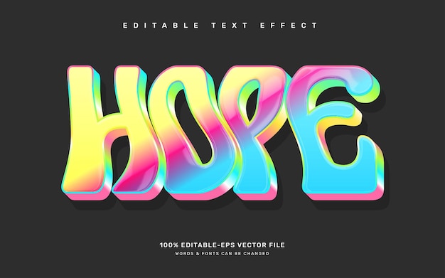 Colorful Hope text effect groovy editable text effect