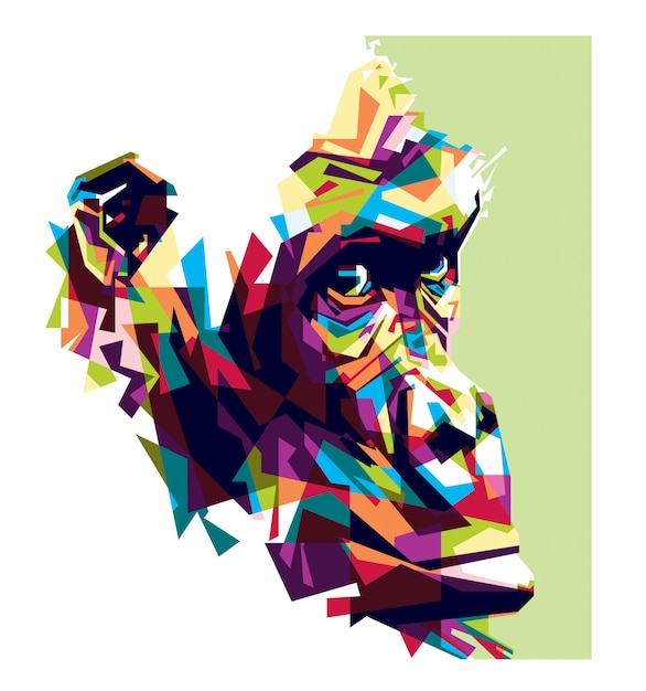 colorful illuatration of gorilla