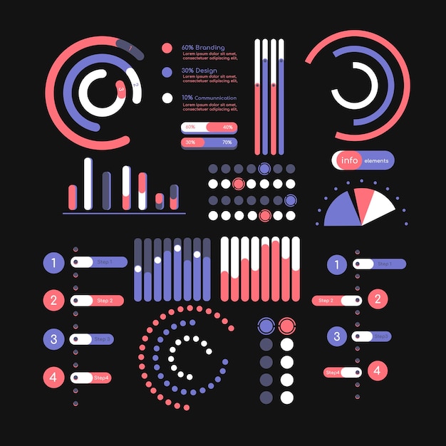 colorful   infographic design elements vector collection