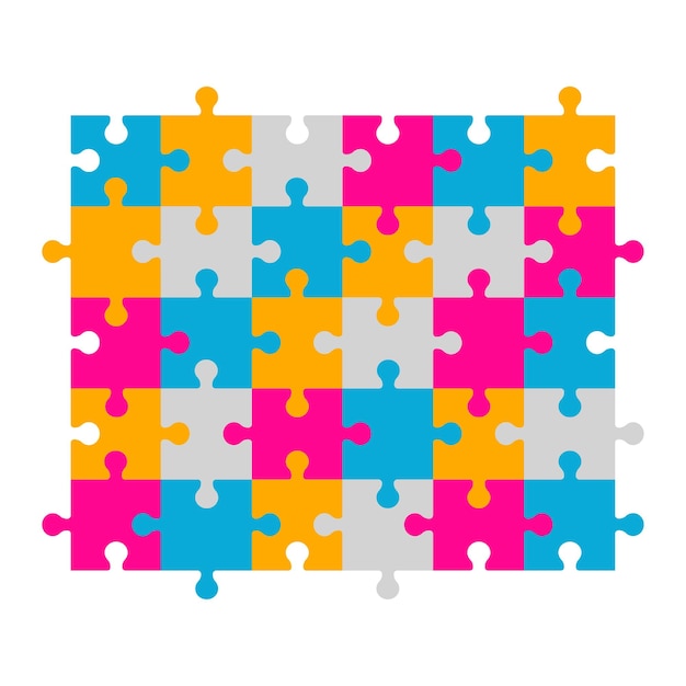 Colorful jigsaw puzzle template vector design