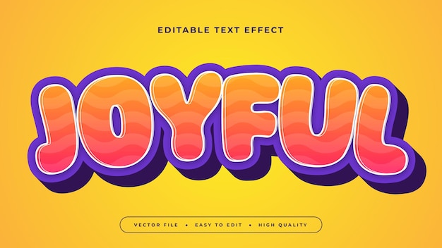Colorful joyful 3d editable text effect font style