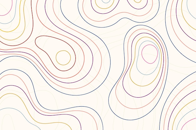 Colorful lines topographic map background