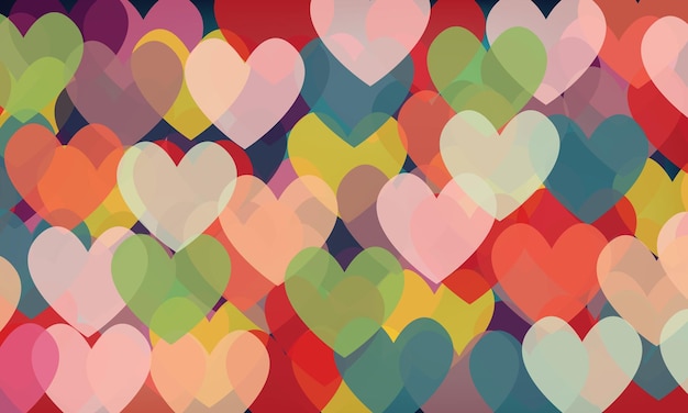 colorful love heart pattern illustration diverse hearts background print valentines day