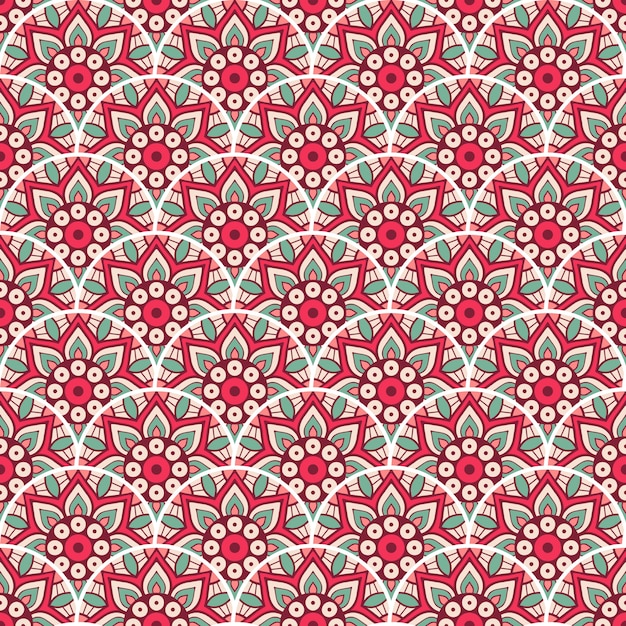 Colorful mandala seamless pattern illustration