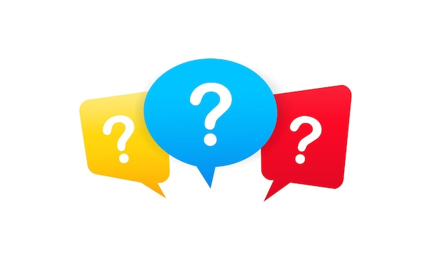 colorful message box with question mark icon. vector on isolated white background. eps 10.