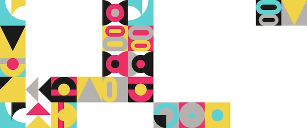 Colorful modern minimalist geometric mosaic style memphis pattern abstract banner vector illustration For presentation background banner background poster certificate annual report cover
