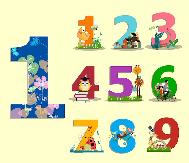 Colorful Numbers with Illustrations for Learning and Counting