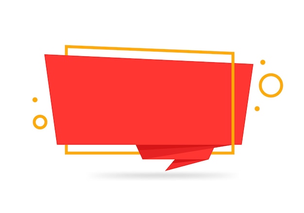 colorful origami style sticker and banner template design. isolated on white background. blank for your text, web site and project.