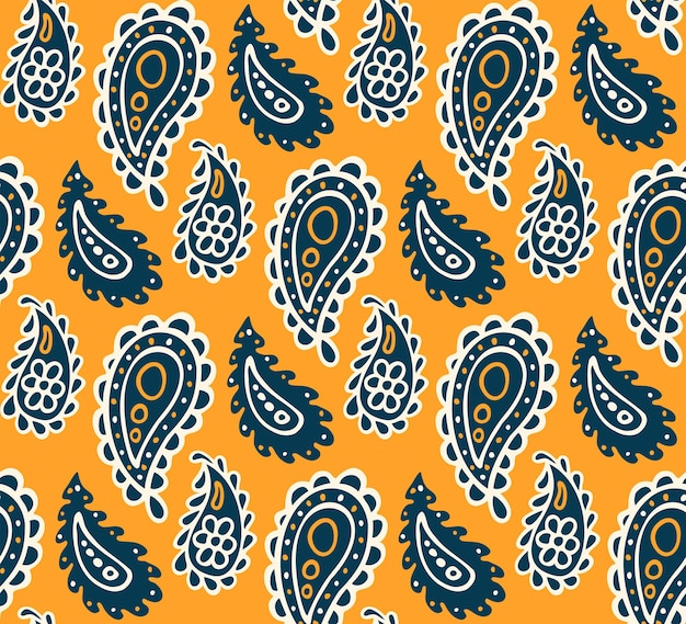 colorful paisley print abstract psychedelic buta seamless pattern traditional indian boteh ornamental textile design hand drawn vector background