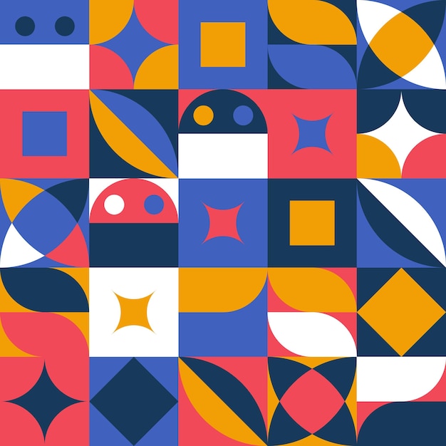 colorful pattern with squares and stars on it
