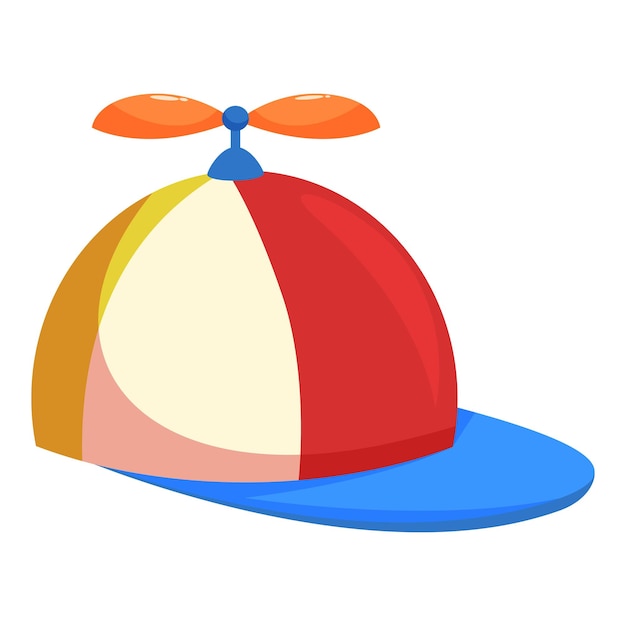 Colorful propeller hat spinning and having fun