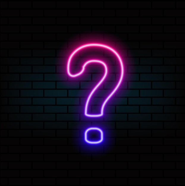 Colorful question mark icon vector logo template neon style