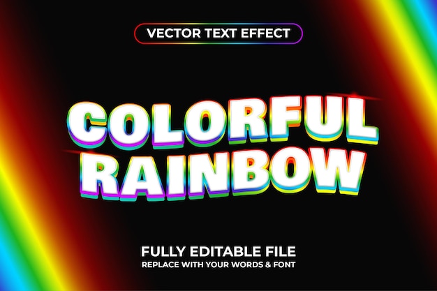 colorful rainbow vector text effect