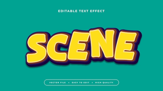 Colorful scene 3d editable text effect font style