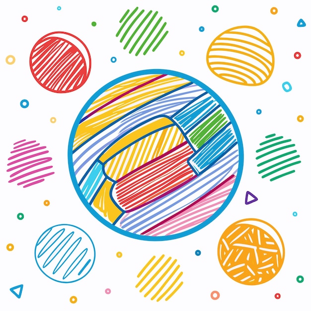 colorful scribble pattern with various shapes