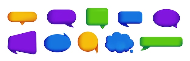 Colorful speech bubble for comments and review