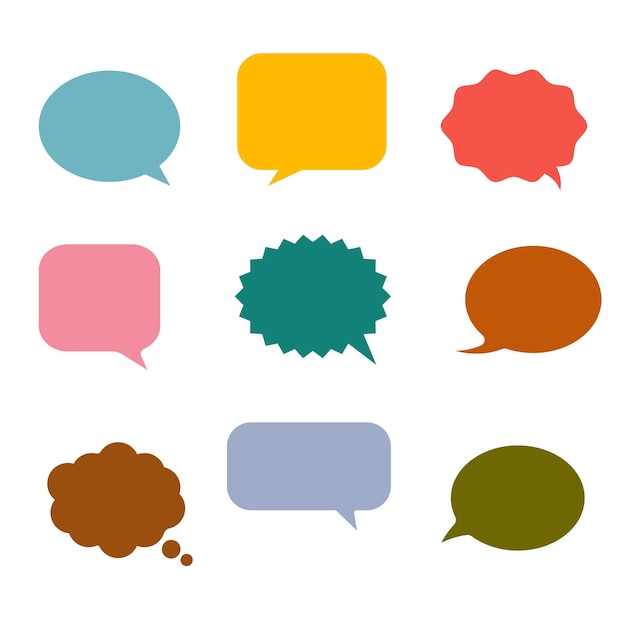 Colorful speech bubbles and dialog balloons